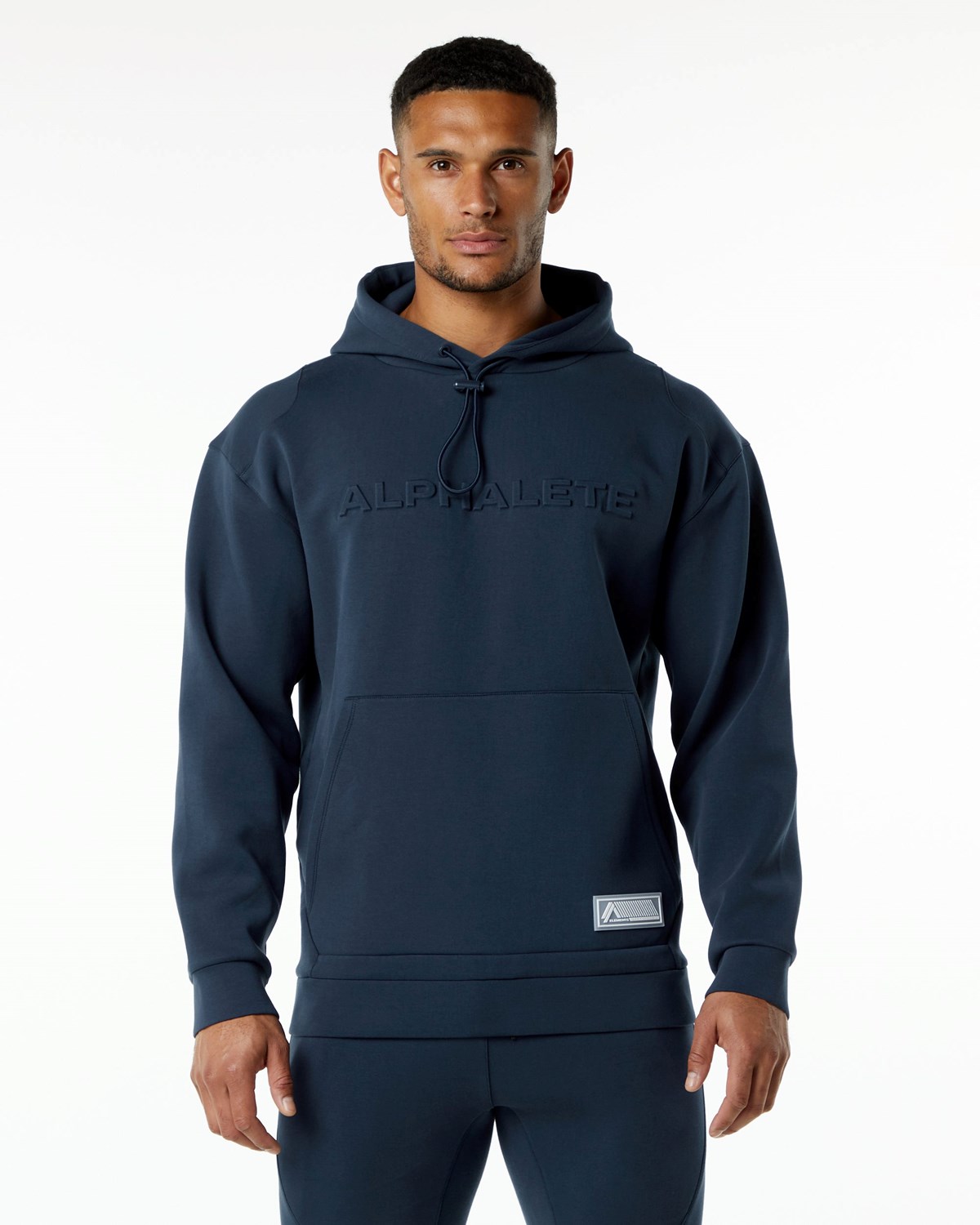 Alphalete Relaxed Interlock Knit Hoodie Granatowe | 27590-NFEK