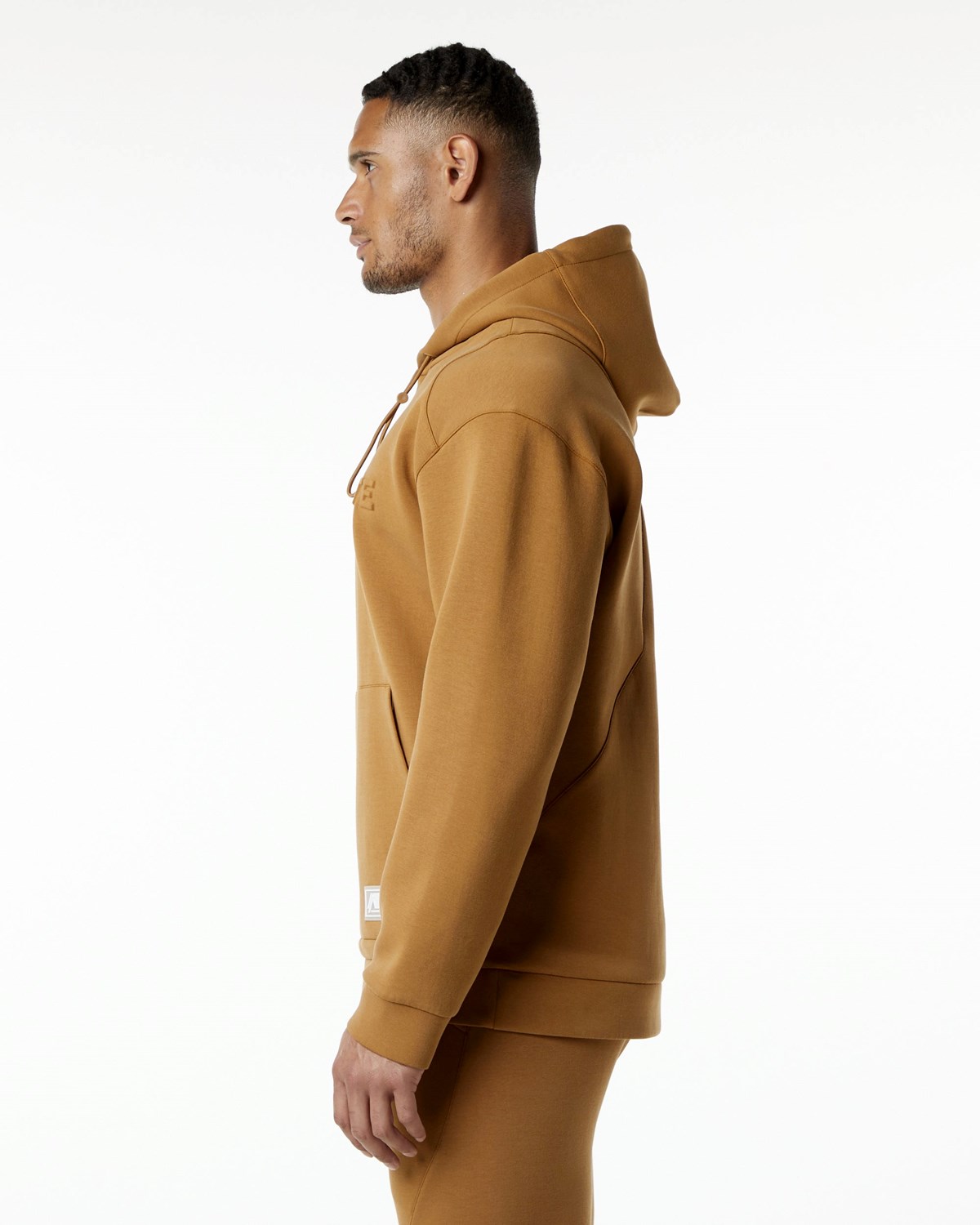 Alphalete Relaxed Interlock Knit Hoodie Almond | 37460-UCMO