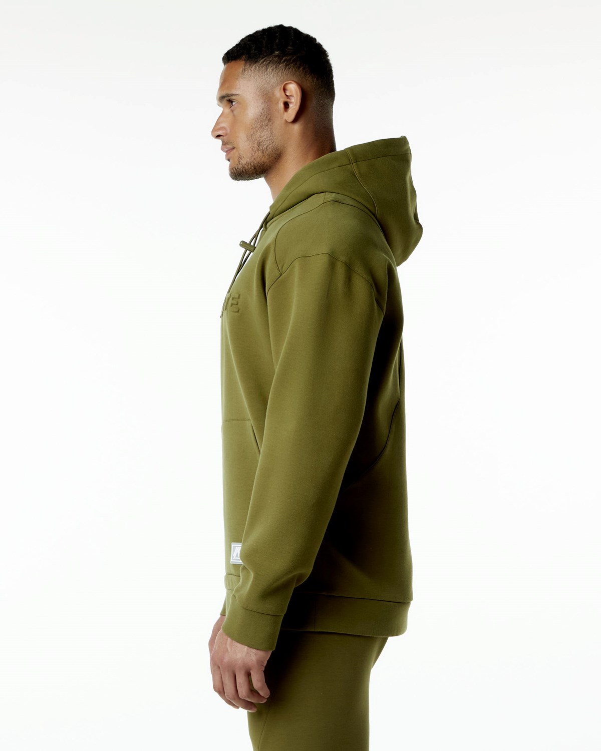 Alphalete Relaxed Interlock Knit Hoodie Moss | 47692-LCEP