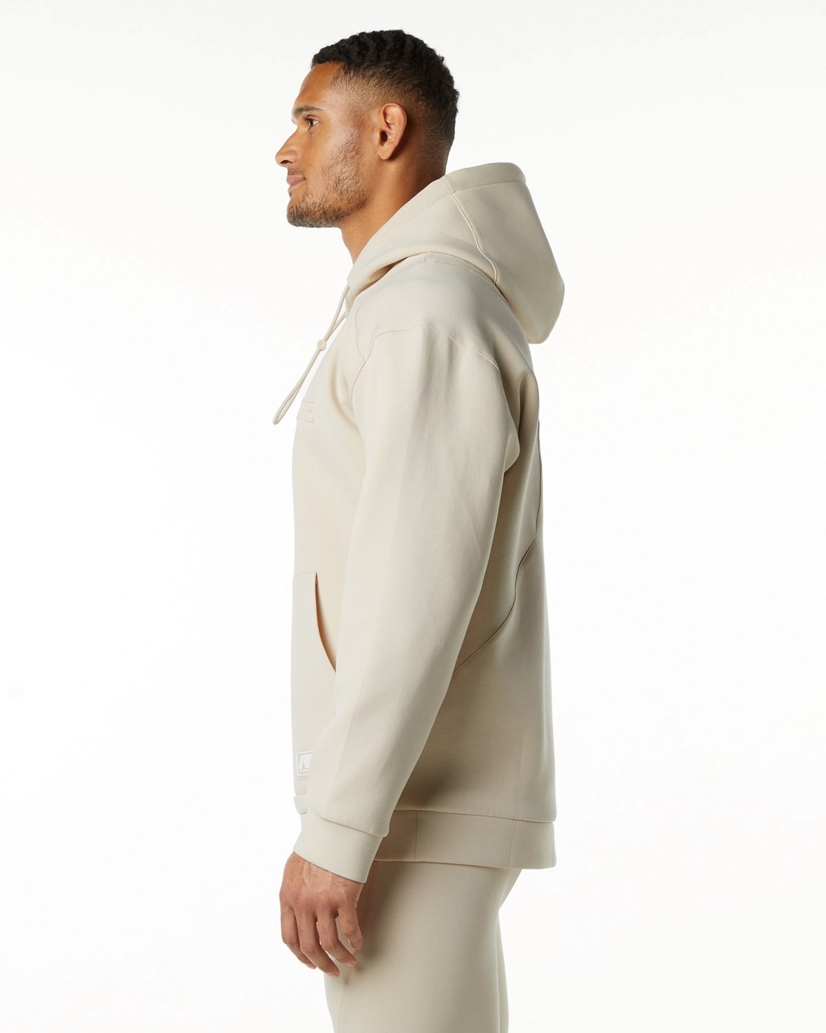 Alphalete Relaxed Interlock Knit Hoodie Vanilla | 54602-BXZN