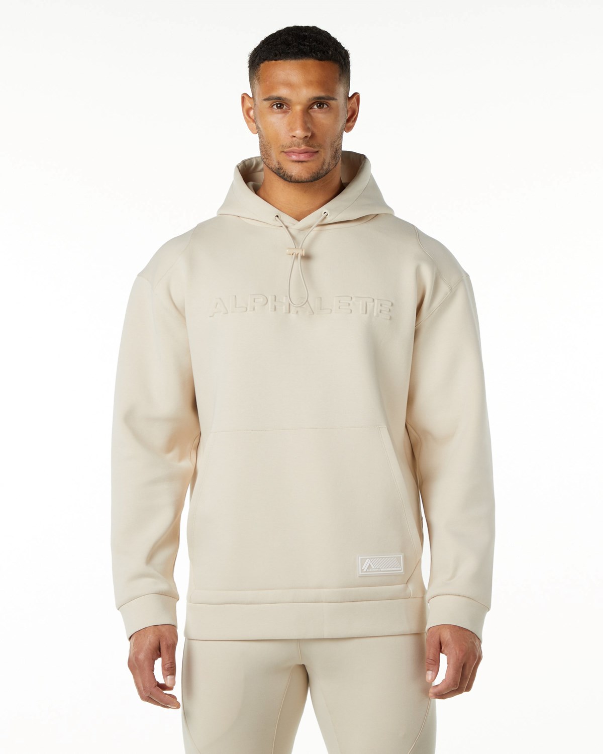 Alphalete Relaxed Interlock Knit Hoodie Vanilla | 54602-BXZN