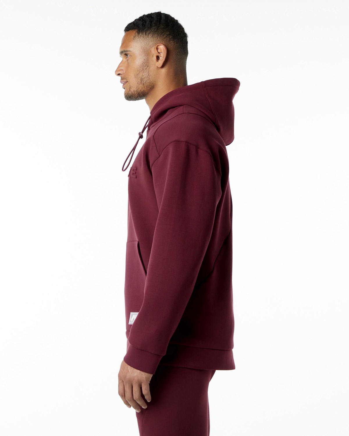 Alphalete Relaxed Interlock Knit Hoodie Bordowe | 97806-XMAN