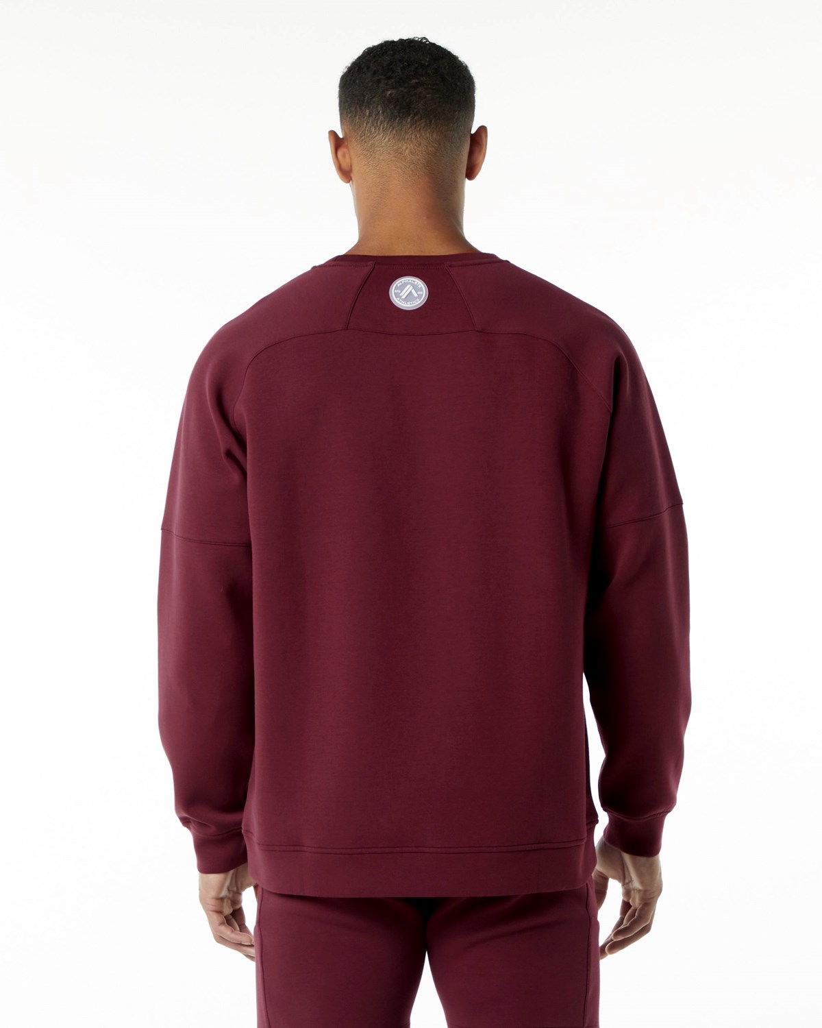 Alphalete Relaxed Interlock Knit Pullover Bordowe | 21689-PIZB