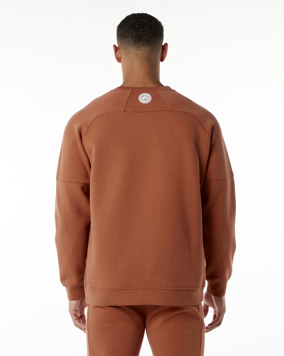 Alphalete Relaxed Interlock Knit Pullover Brick | 34057-KAMN