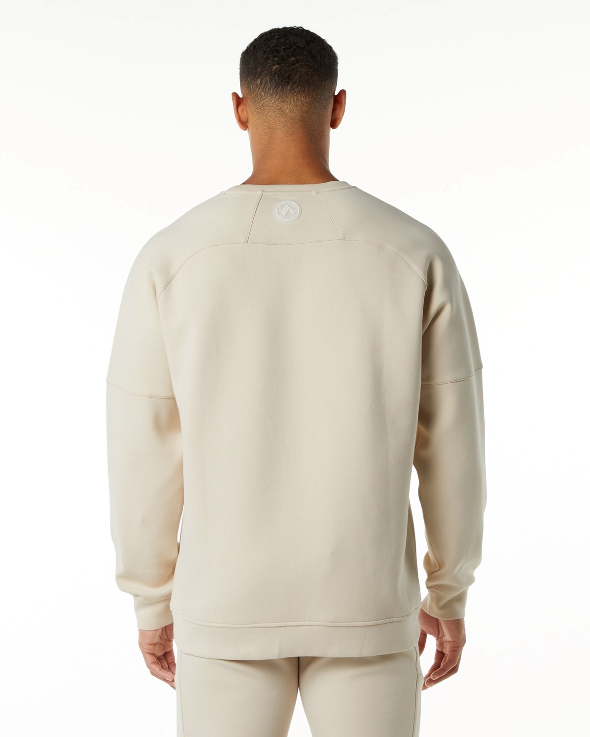 Alphalete Relaxed Interlock Knit Pullover Vanilla | 47385-ZIUT