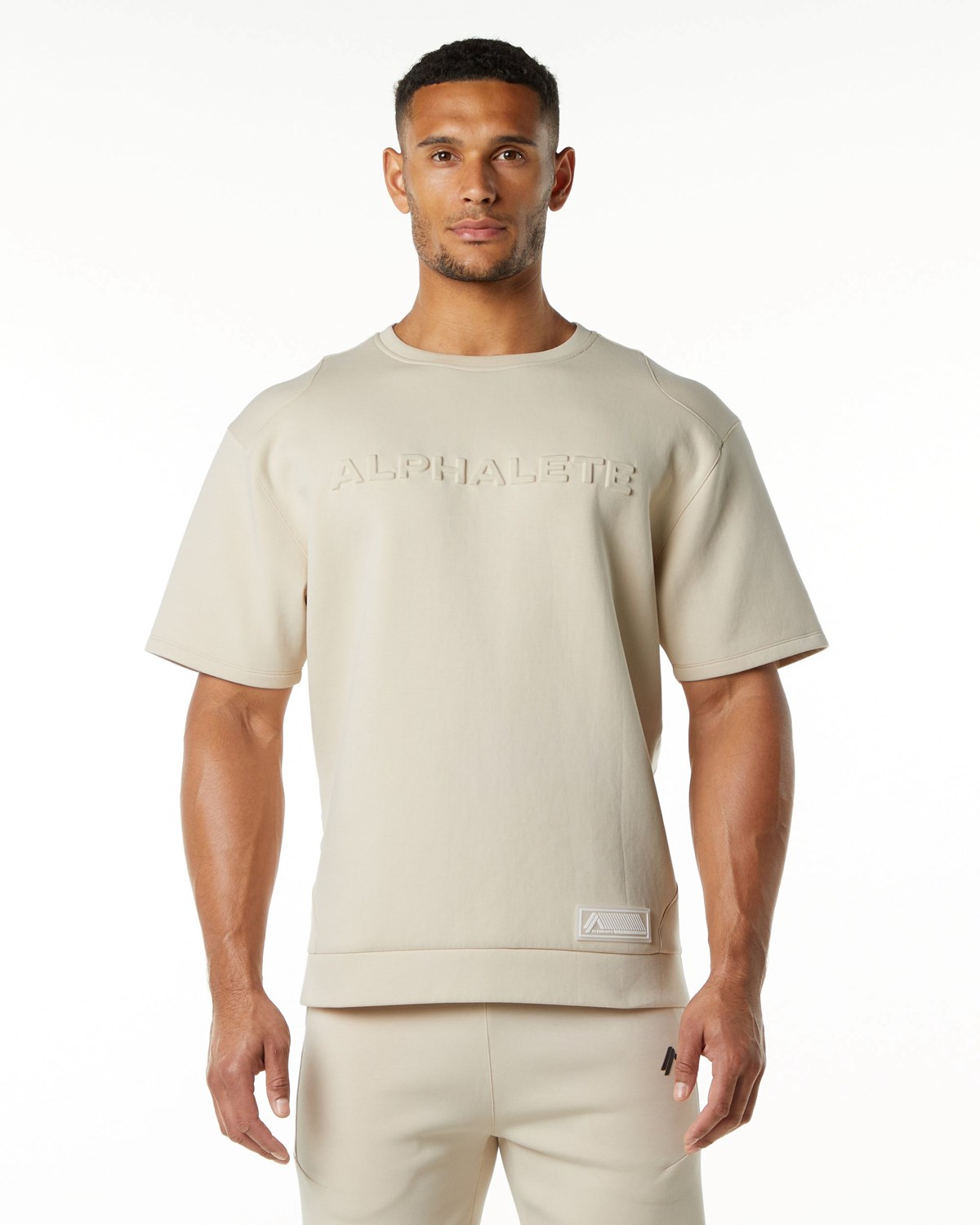 Alphalete Relaxed Interlock Knit Pullover Vanilla | 96138-IXRL