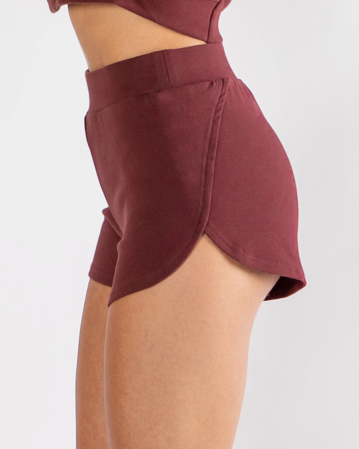 Alphalete Relaxed Single-Brushed High Slit Krótkie Mahogany | 23108-EZKX