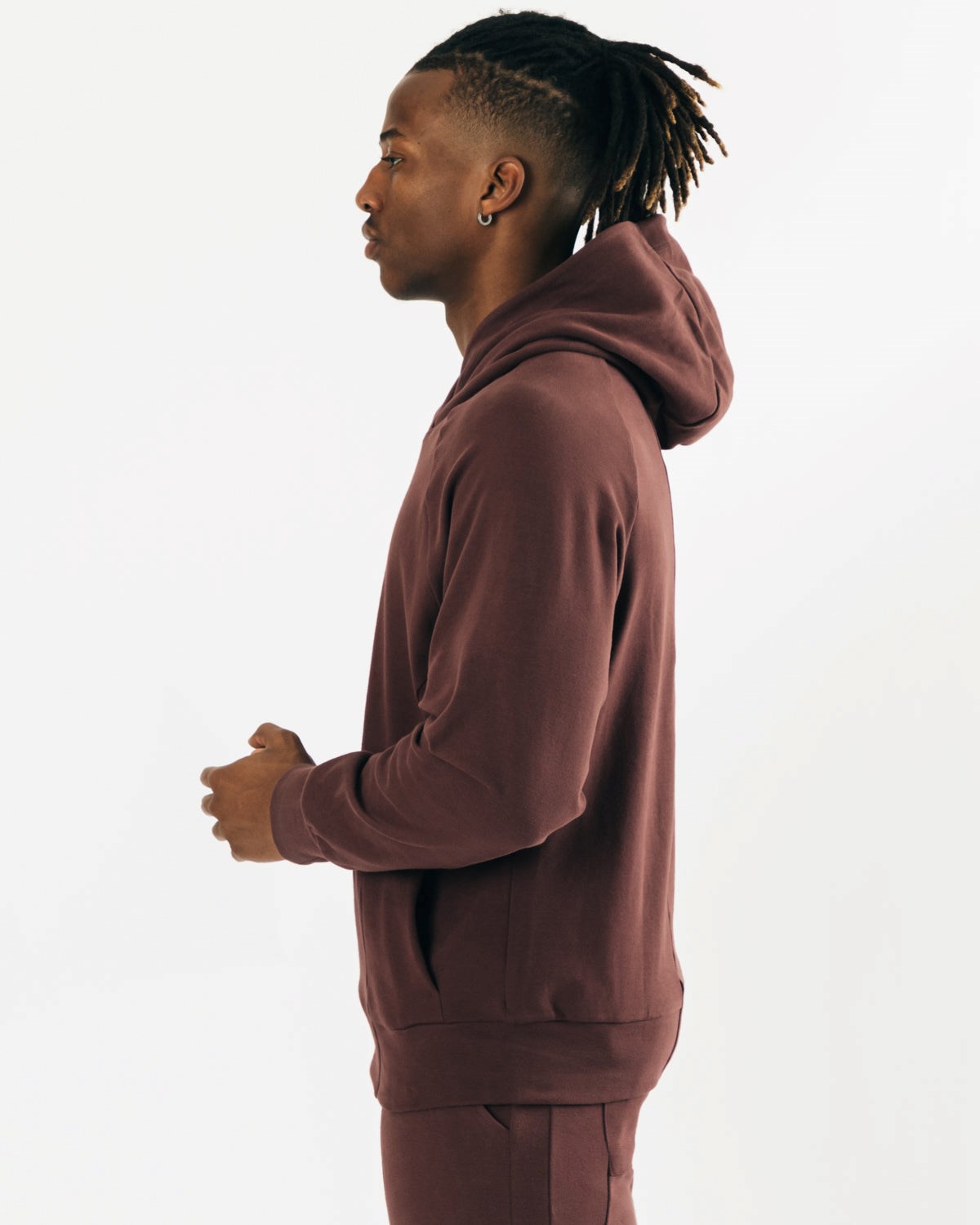 Alphalete Relaxed Single-Brushed Pullover Hoodie Mahogany | 09586-MXNQ