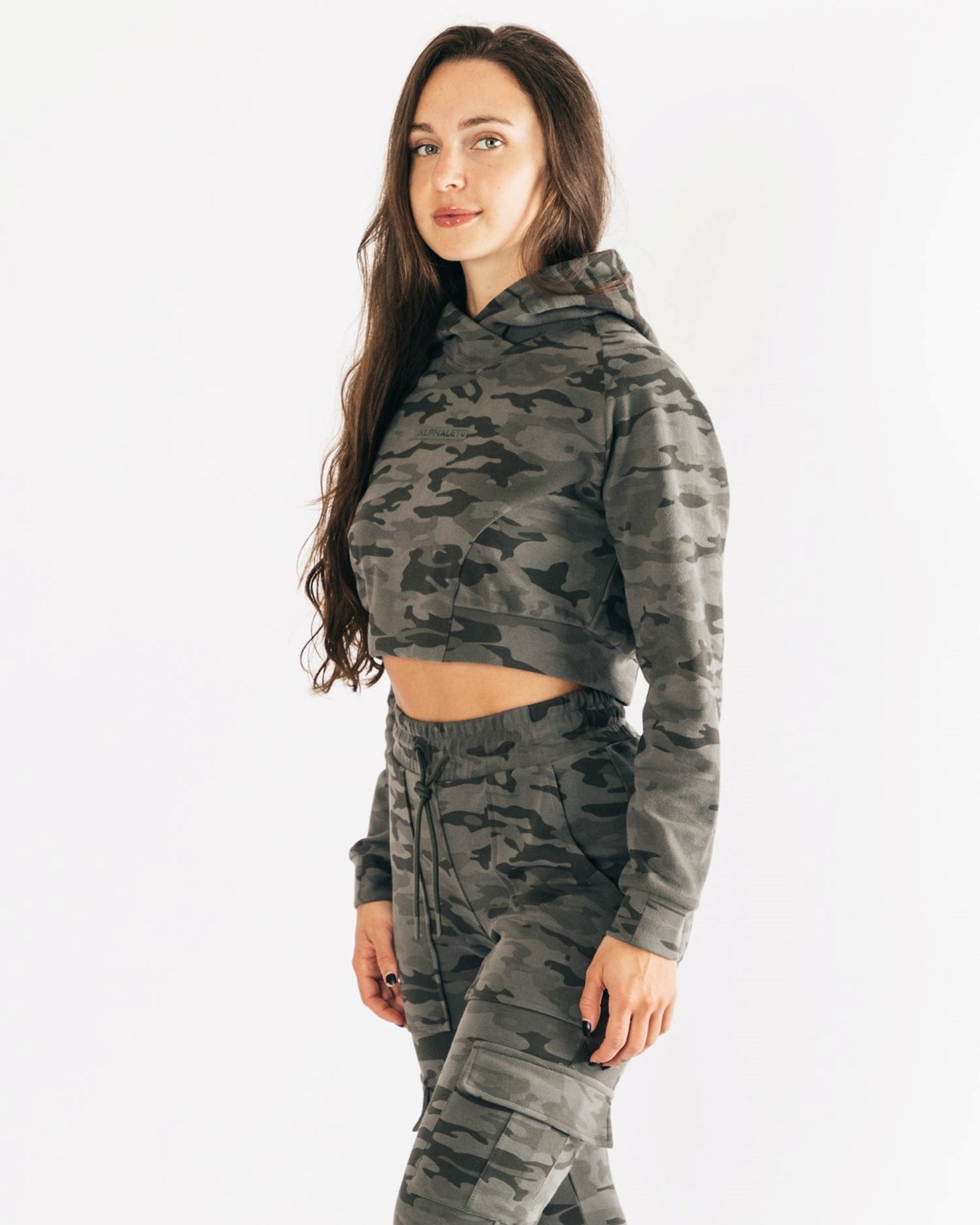 Alphalete Relaxed Single-Brushed Pullover Hoodie Camo | 28547-FCAP