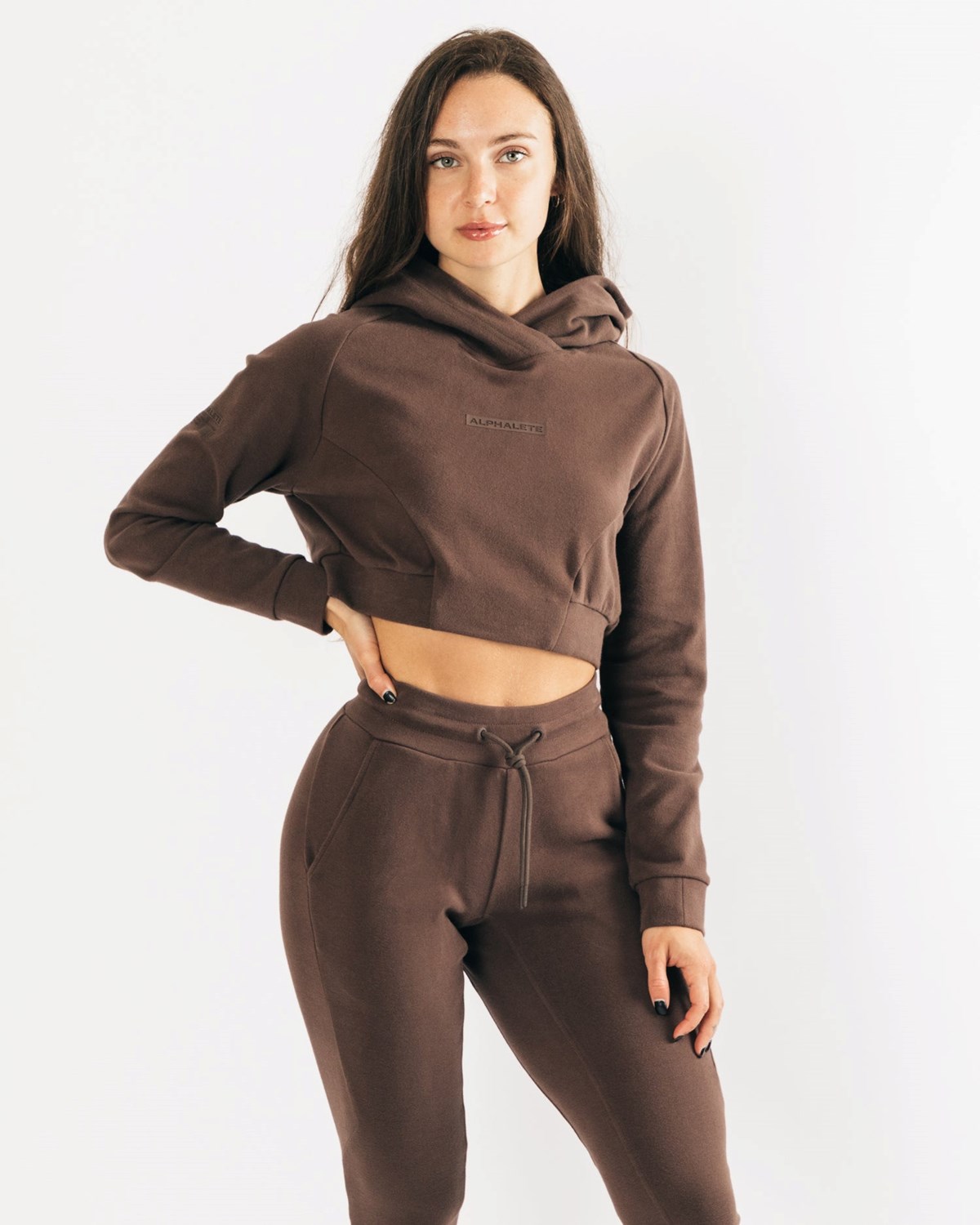 Alphalete Relaxed Single-Brushed Pullover Hoodie Cocoa | 40927-ETYO