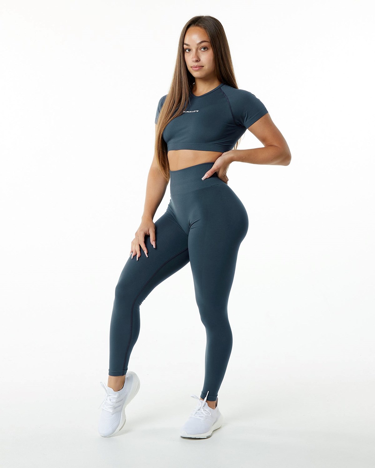 Alphalete Seamless Scrunch Legging Niebieskie | 72694-ZIPM