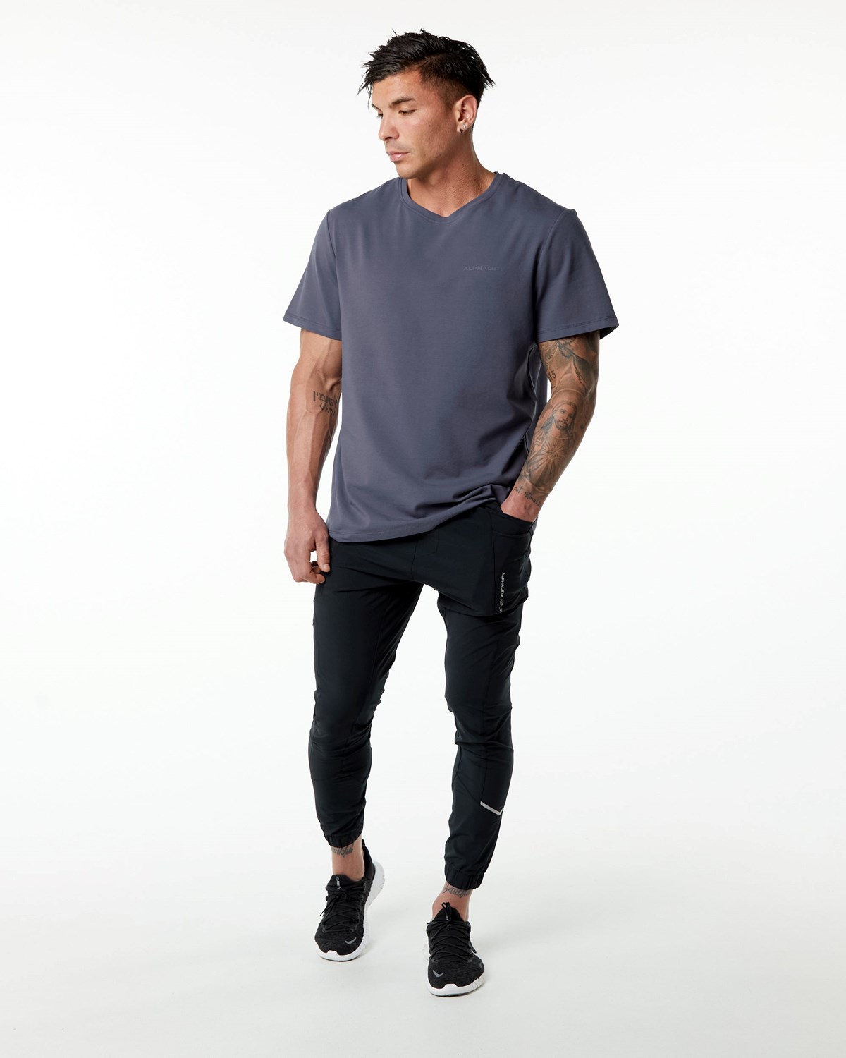 Alphalete Set-In Sleeve Tee Fioletowe | 35691-LYRT