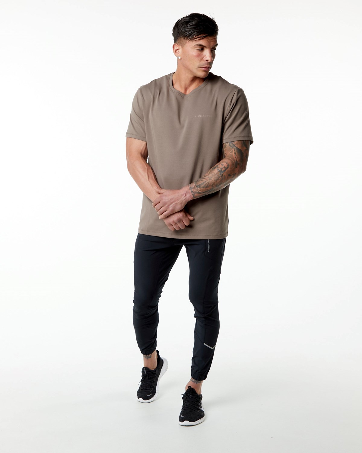 Alphalete Set-In Sleeve Tee Mocha | 68935-MUQS