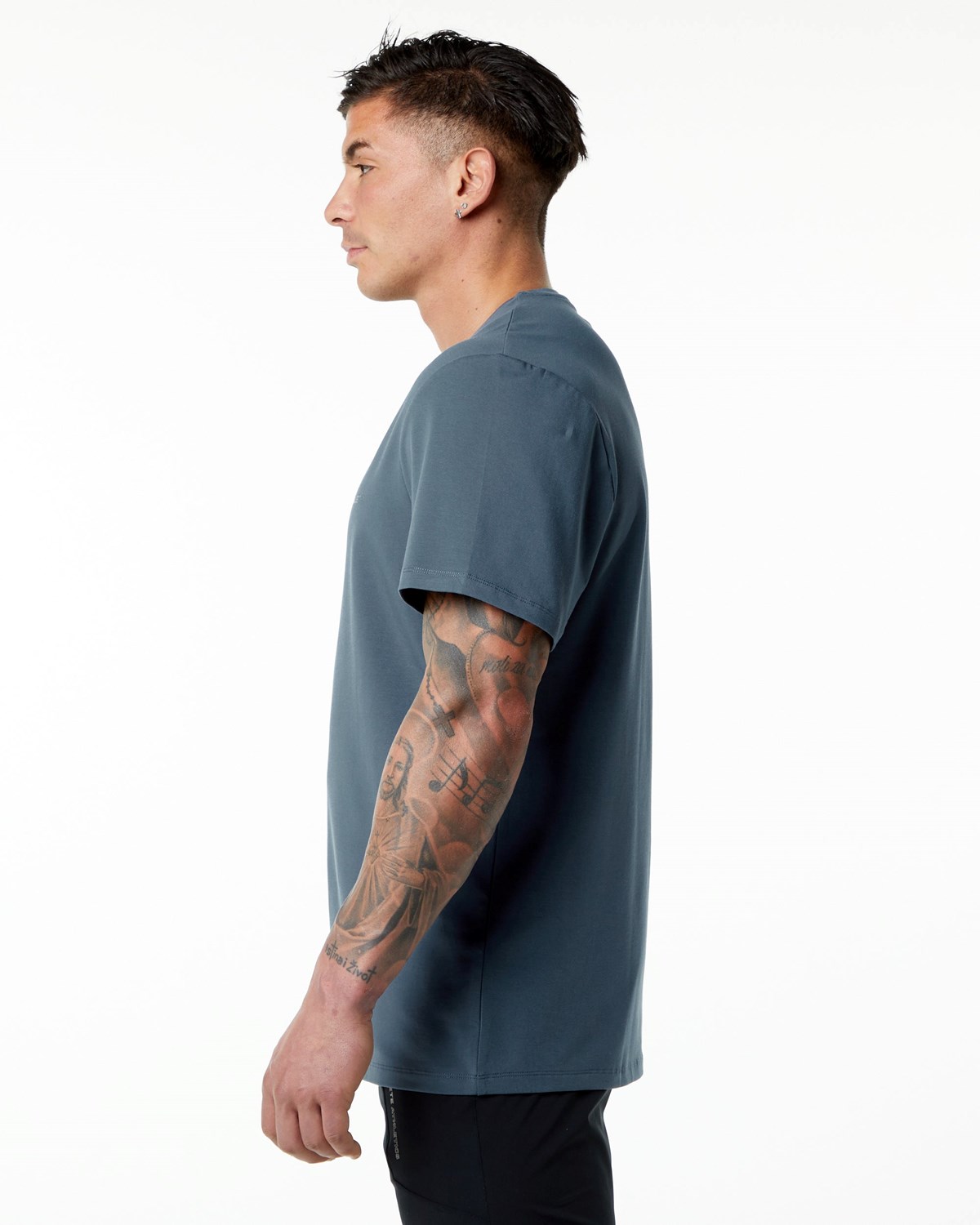 Alphalete Set-In Sleeve Tee Niebieskie | 07964-LIJY