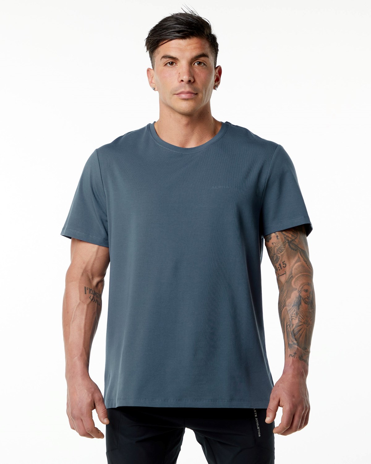 Alphalete Set-In Sleeve Tee Niebieskie | 07964-LIJY