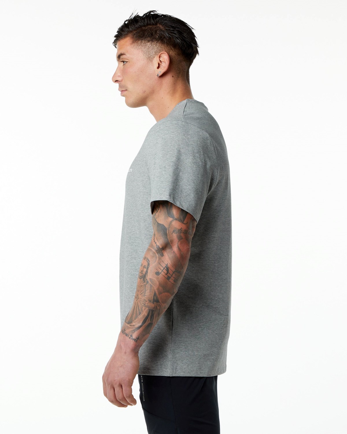 Alphalete Set-In Sleeve Tee Szare | 05987-XNOE