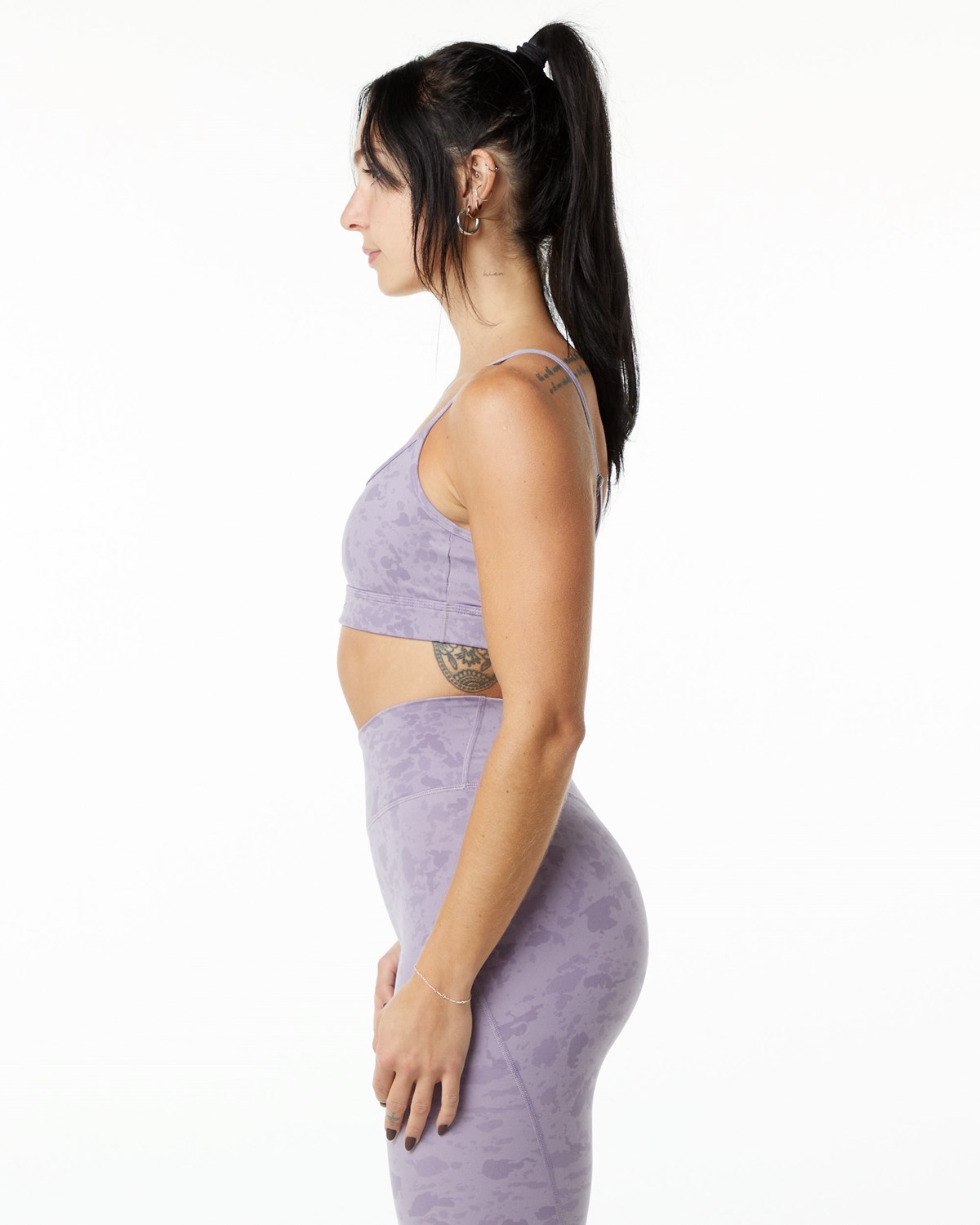 Alphalete Single Brushed Bra Pebble Print Misty Lilac | 85940-NKFX