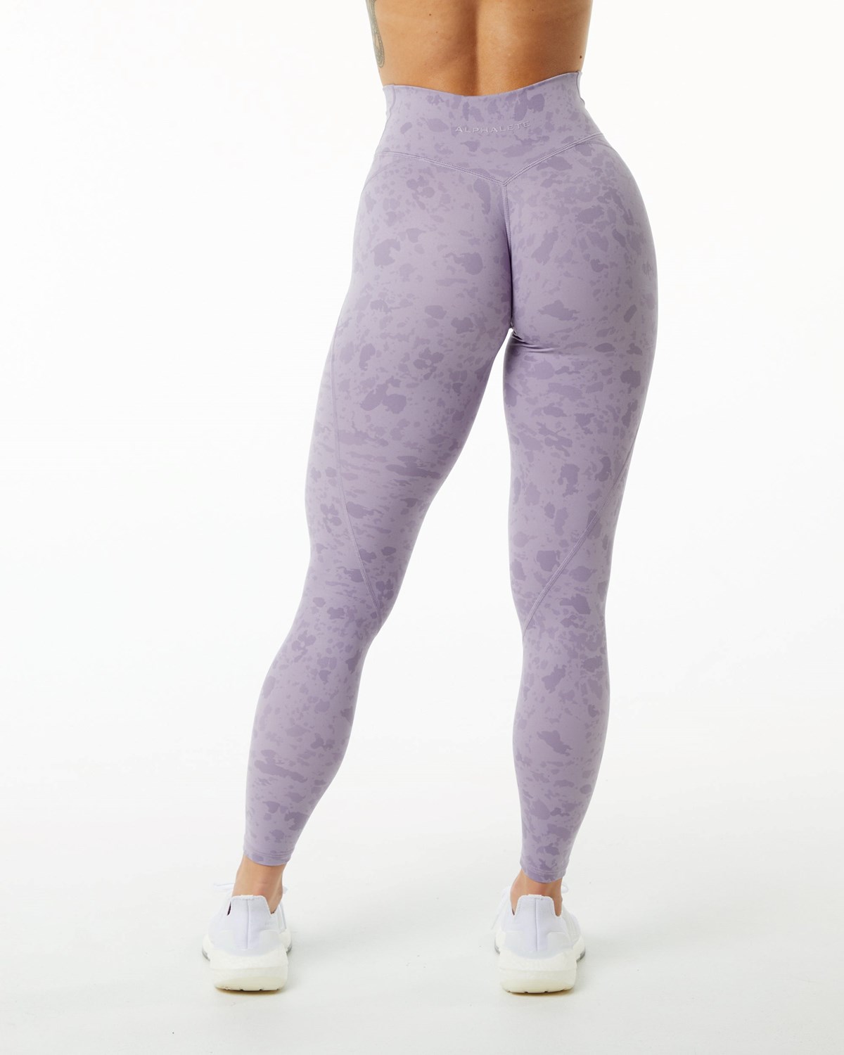 Alphalete Single Brushed Cross-Wrapped Legging Pebble Print Misty Lilac | 23807-YOSM