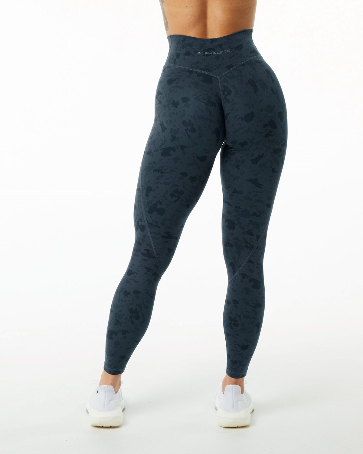 Alphalete Single Brushed Cross-Wrapped Legging Niebieskie | 60357-RMWU