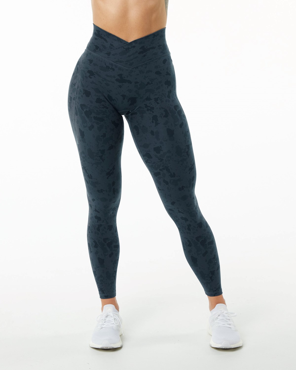 Alphalete Single Brushed Cross-Wrapped Legging Niebieskie | 60357-RMWU