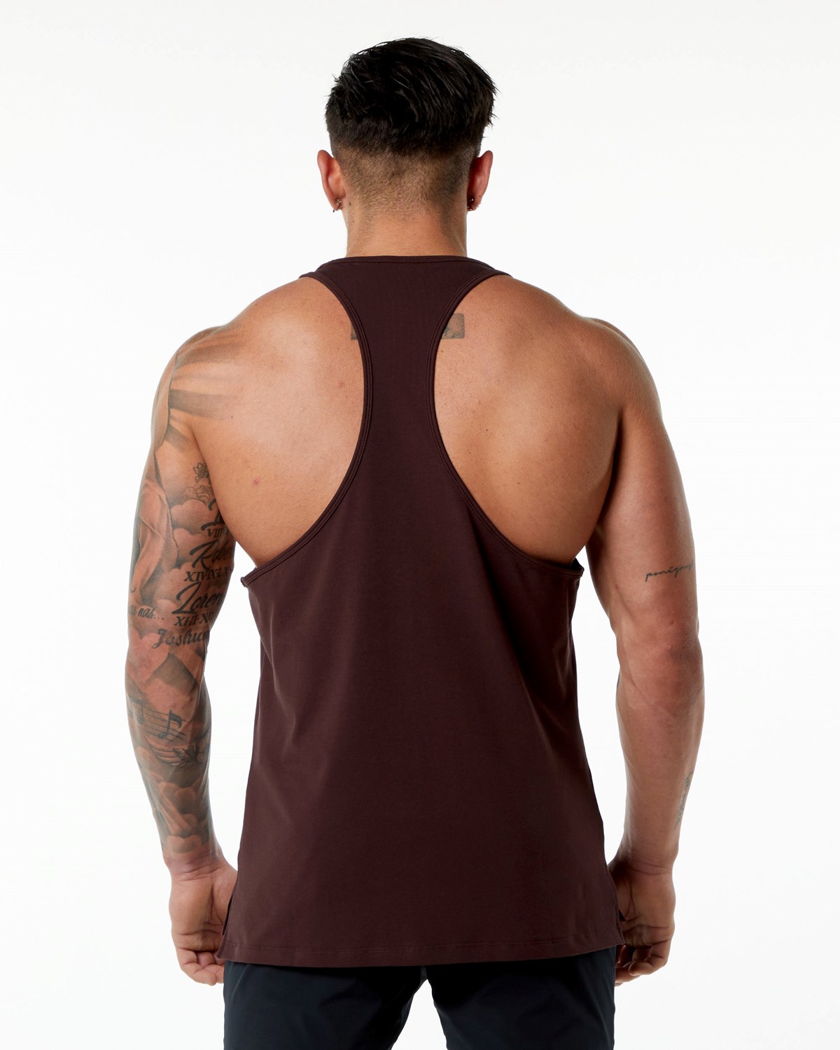 Alphalete Stepped Hem Stringer Bordowe | 76329-KUFB