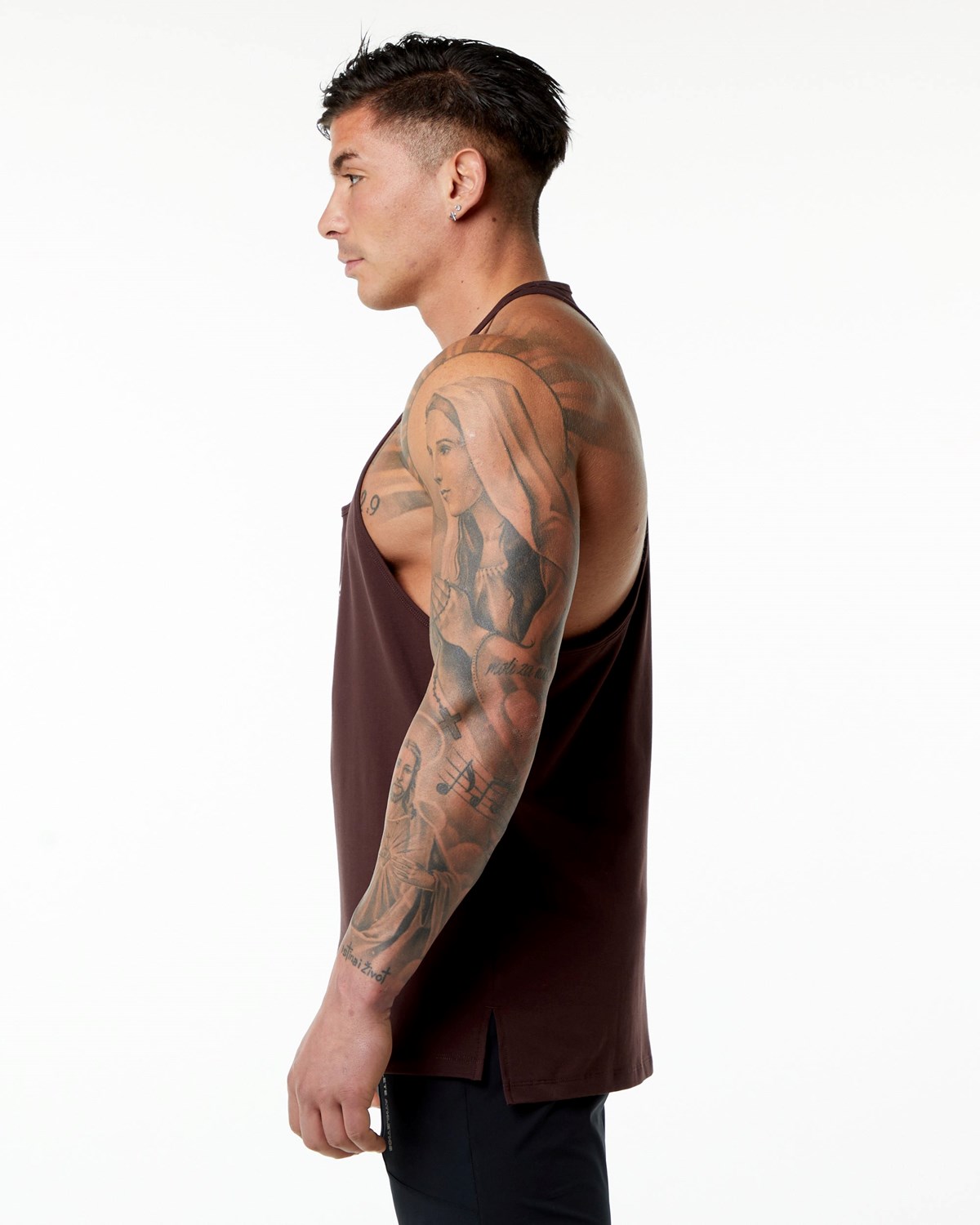 Alphalete Stepped Hem Stringer Bordowe | 76329-KUFB