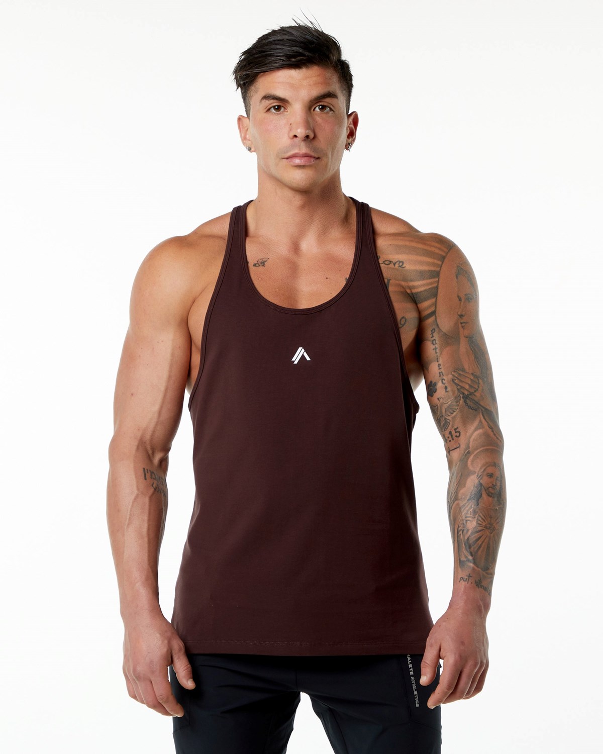 Alphalete Stepped Hem Stringer Bordowe | 76329-KUFB