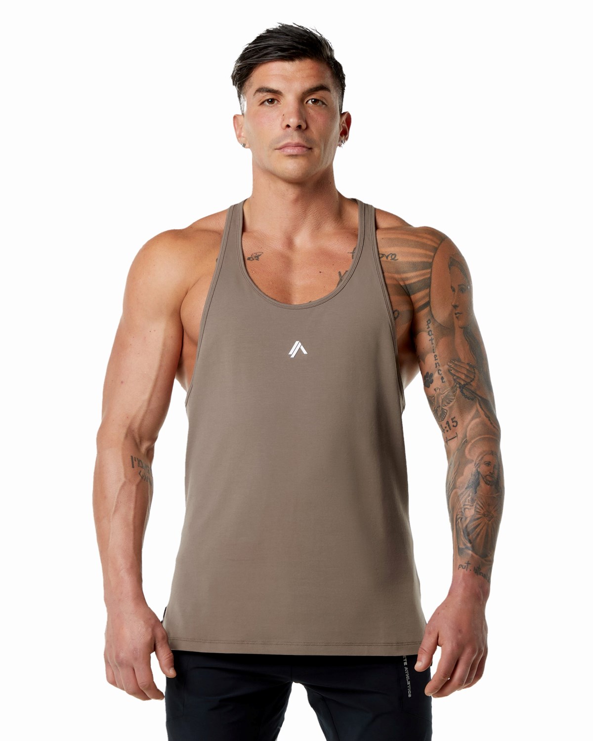 Alphalete Stepped Hem Stringer Mocha | 82513-RSZU