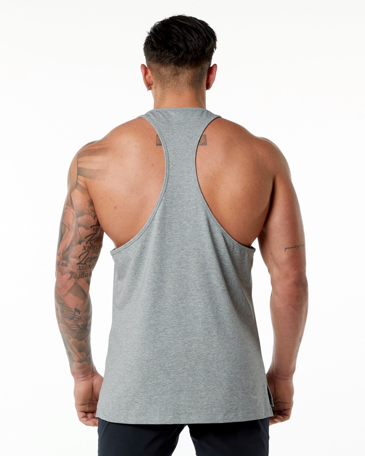 Alphalete Stepped Hem Stringer Szare | 62104-VHMB