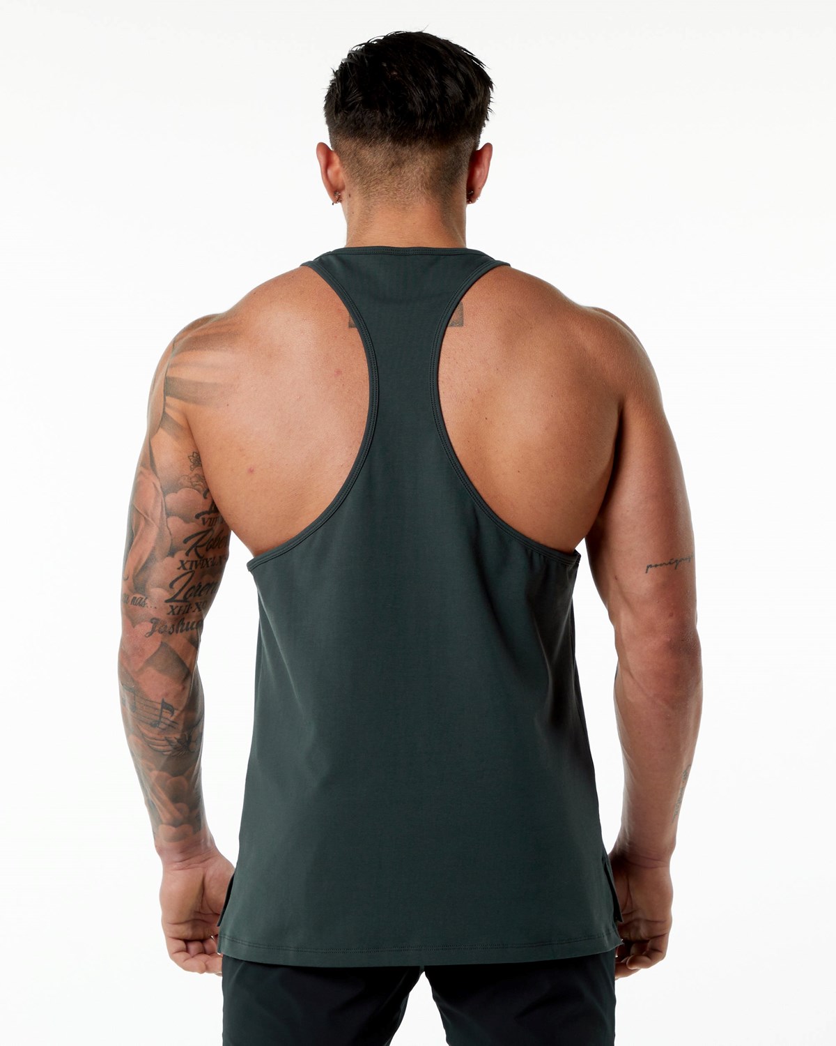 Alphalete Stepped Hem Stringer Zielone | 43521-IZBA