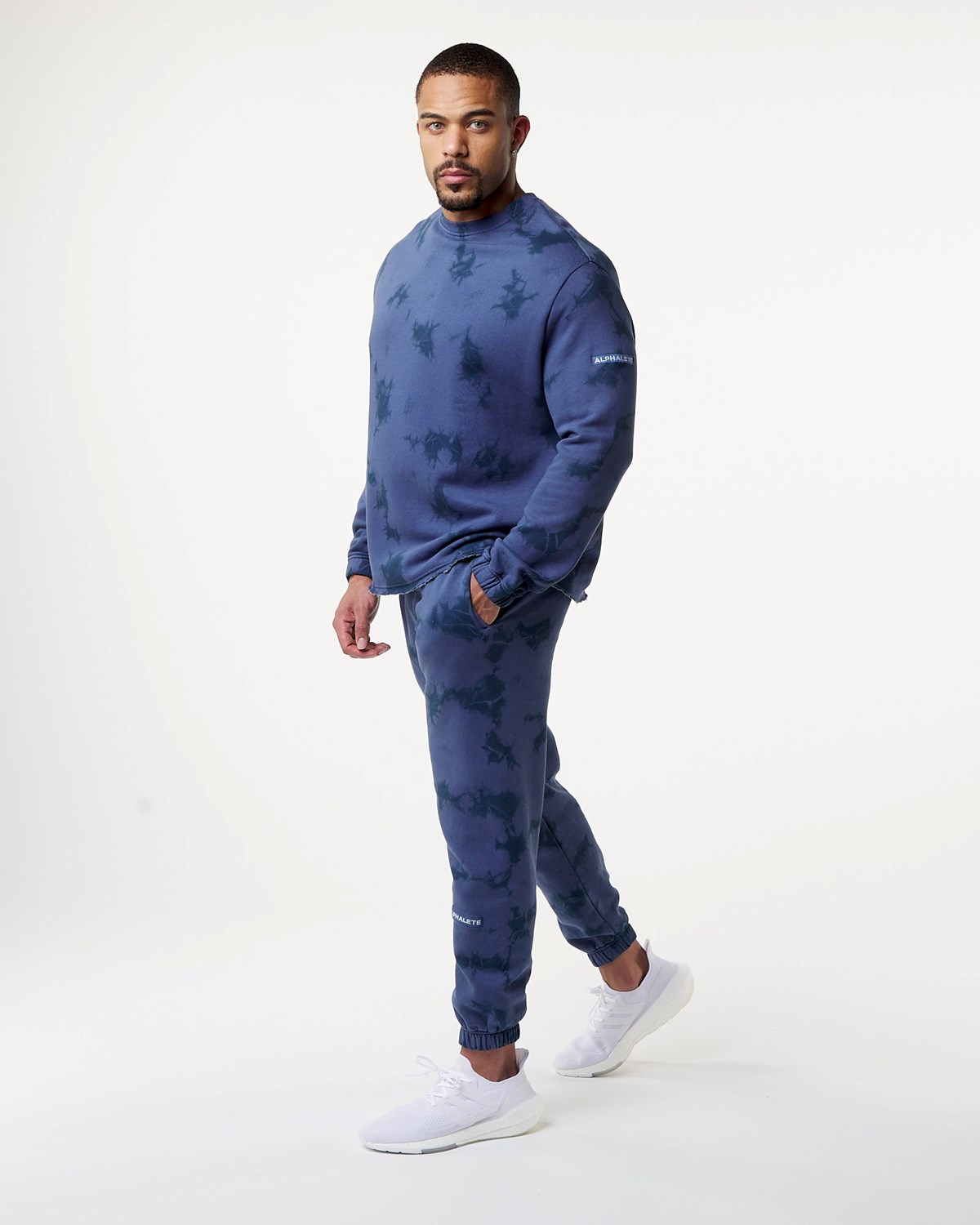 Alphalete Washed Fleece Swetry Moonlight | 23418-WIAQ