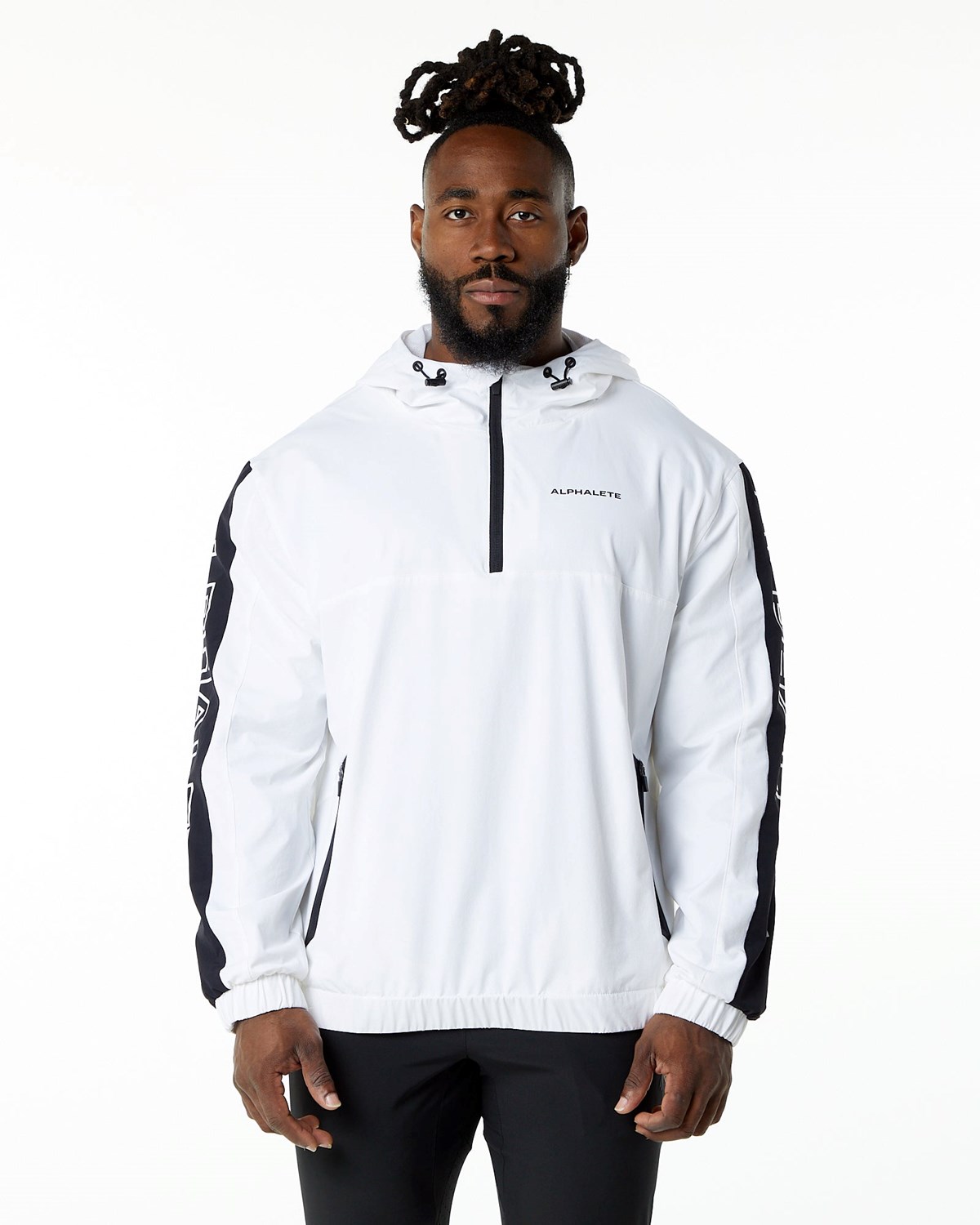 Alphalete Woven Performance Jacket Białe | 63918-ODSG