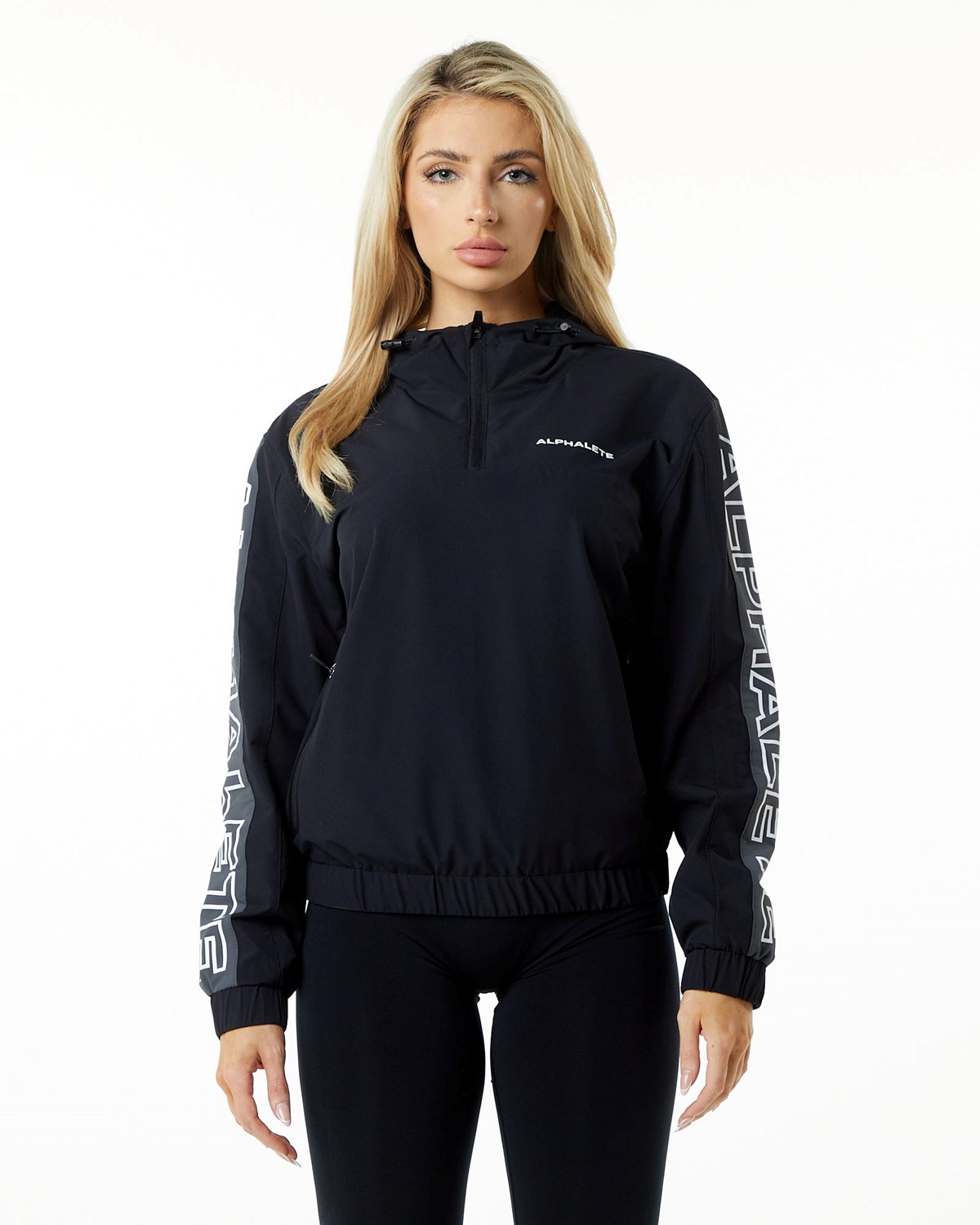 Alphalete Woven Performance Jacket Czarne | 62419-LXNI