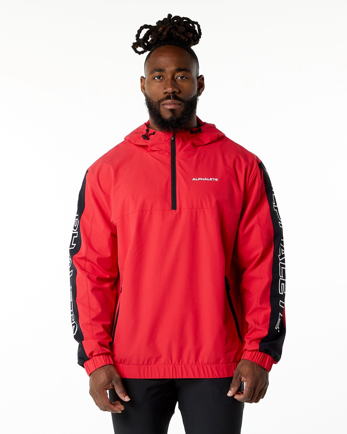 Alphalete Woven Performance Jacket Czerwone | 40786-SUWK